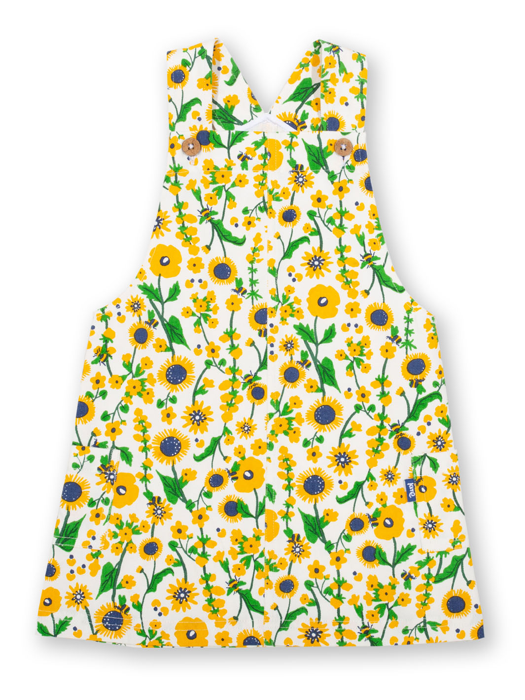 Kite Pinafore Dress Sleeveless - Bumble Blooms Yellow