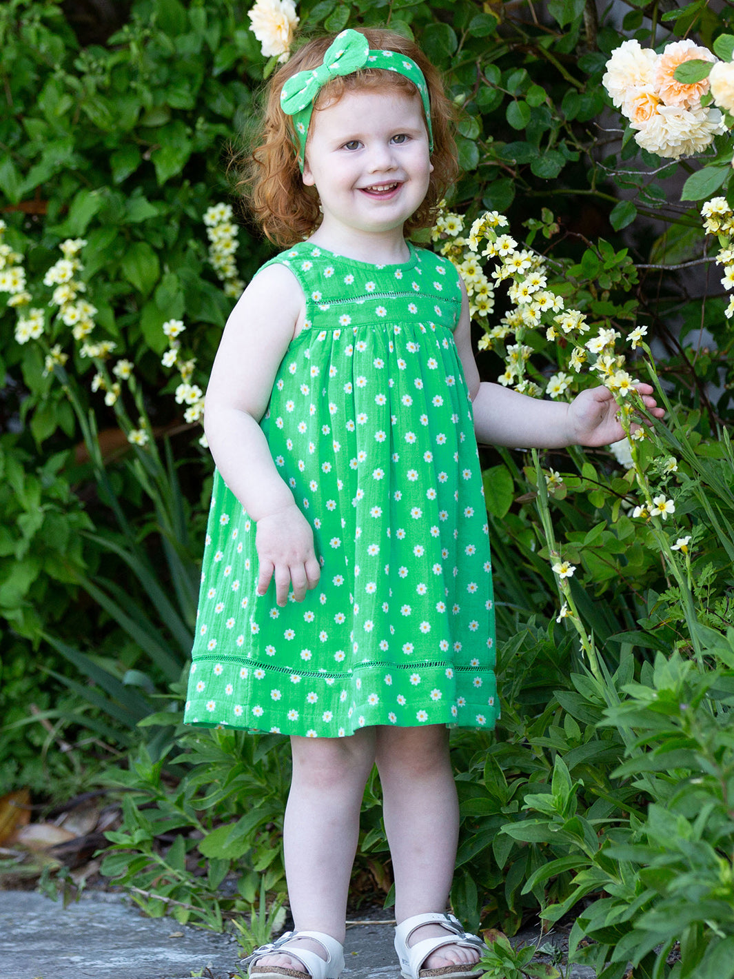 Kite Dress Sleeveless - Daisy Meadow Green