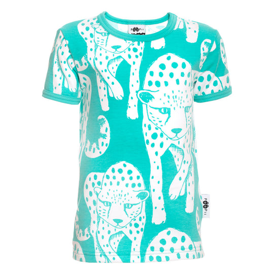 PaaPii Visa T-Shirt Short Sleeve - Cheetah Turquoise