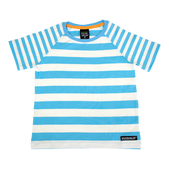 Villervalla T-Shirt Short Sleeve Stripes - Aqua