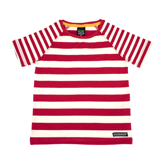 Villervalla T-Shirt Short Sleeve Stripes - Tango
