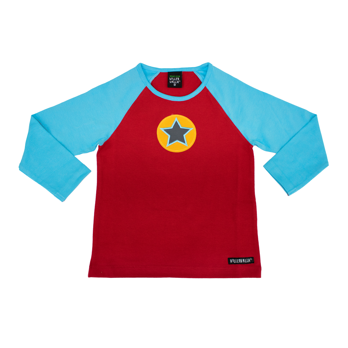 Villervalla T-Shirt Long Sleeve - Solid Basics Tango/Light Lagoon
