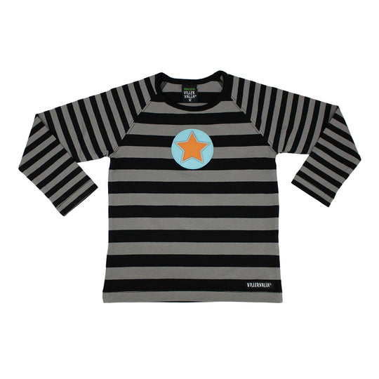 Villervalla T-Shirt Long Sleeve Stripes - Night/Granite