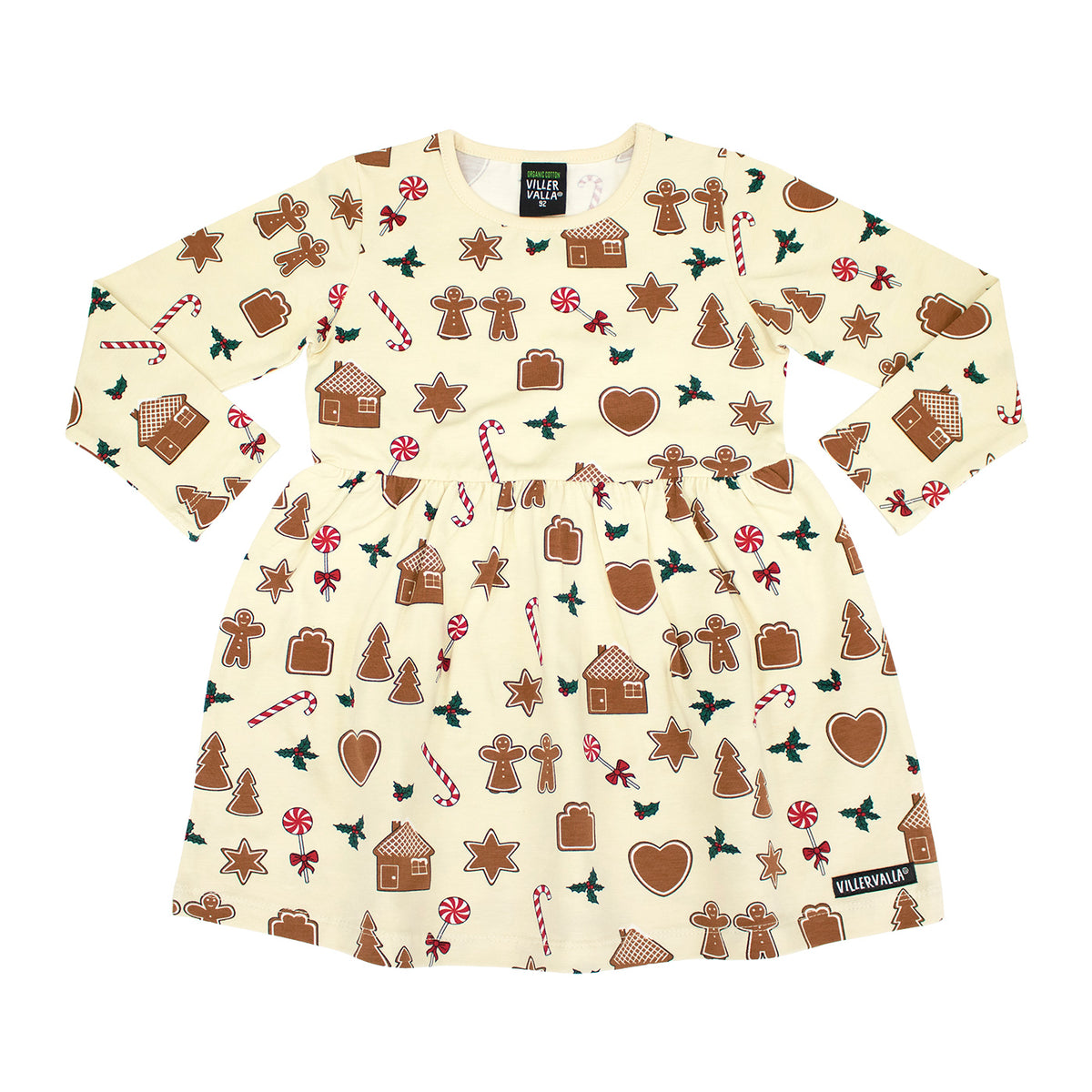 Villervalla Flared Dress Long Sleeve - Gingerbread Oat