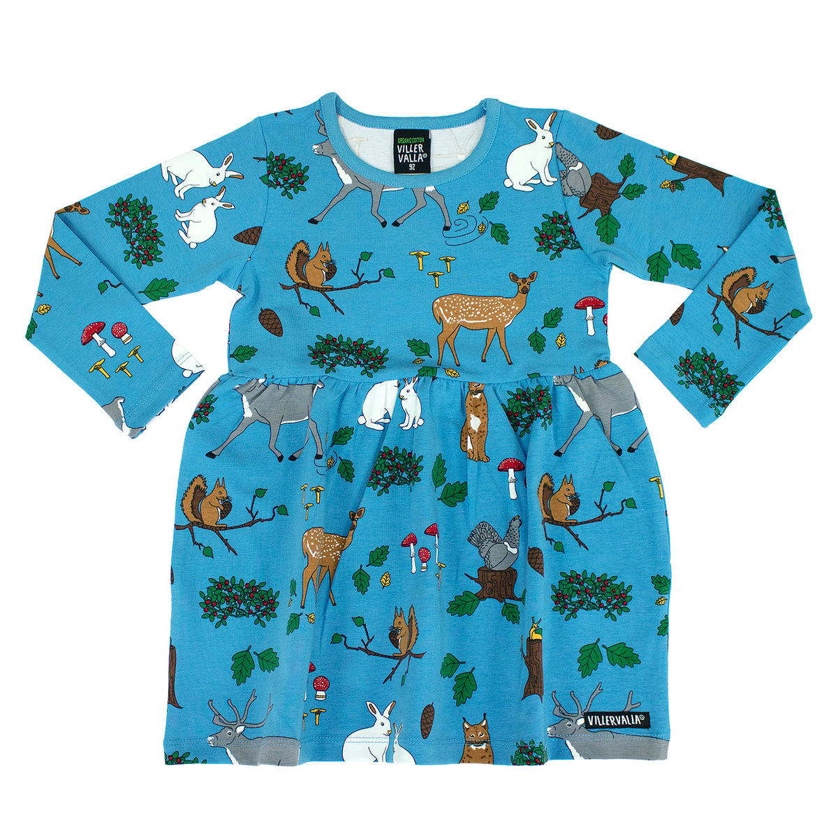 Villervalla Flared Dress Long Sleeve - Forest Ocean