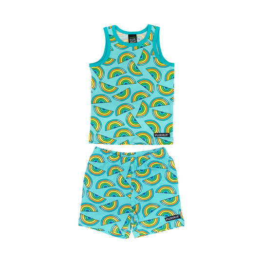 Villervalla Tank Top & Shorts Set - Rainbow - Light Reef