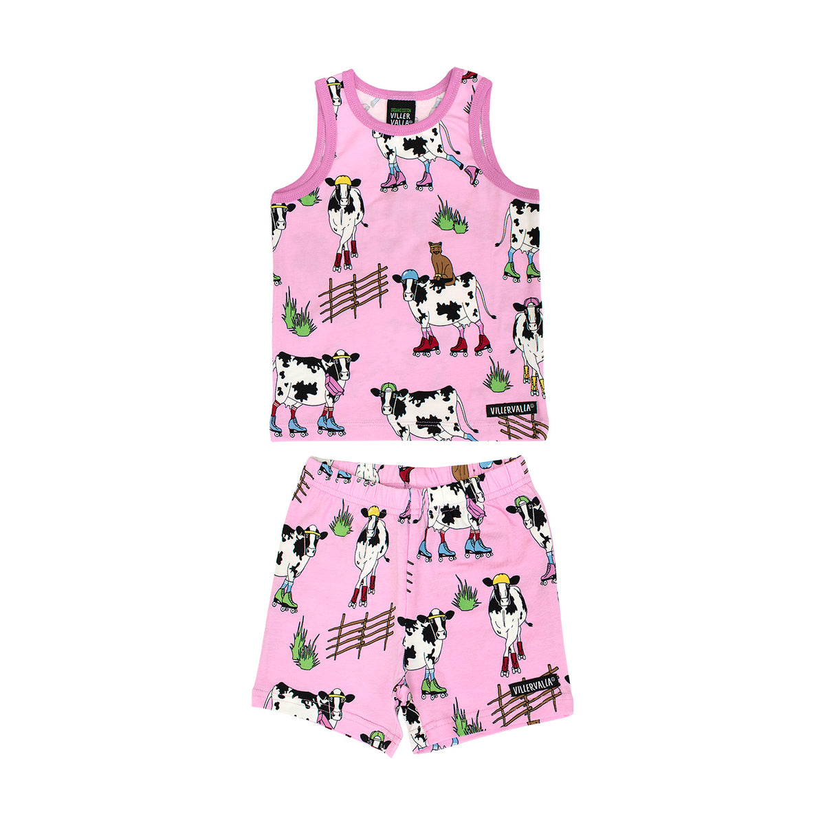 Villervalla Tank Top & Shorts Set - Roller Cow Light Blossom