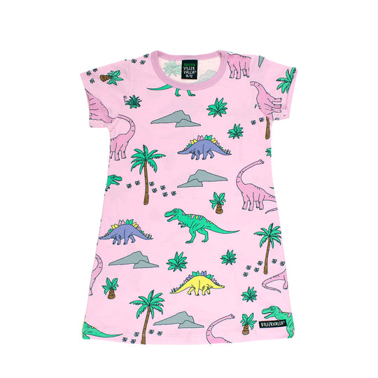 Villervalla Dress Short Sleeve Dino Print - Light Bloom