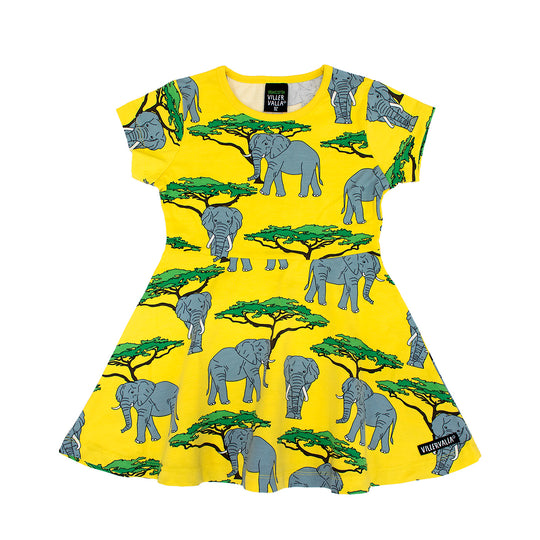 Villervalla Dress Half Circle Short Sleeve - Animal - Elephant