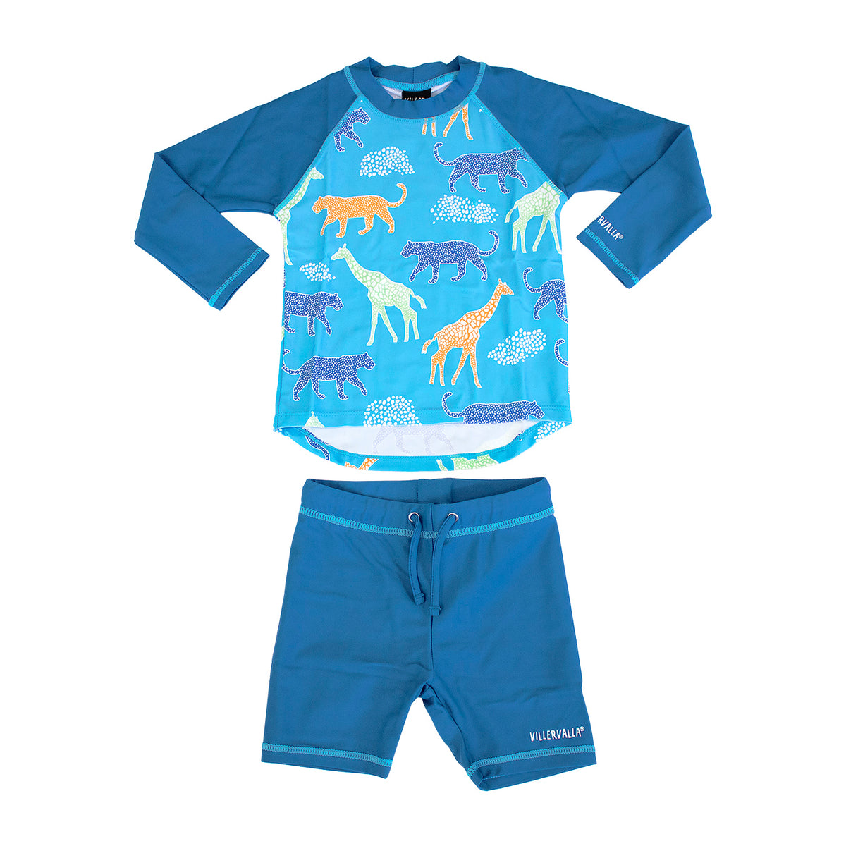 Villervalla UV Set Top & Shorts Swimwear - Water/Aqua