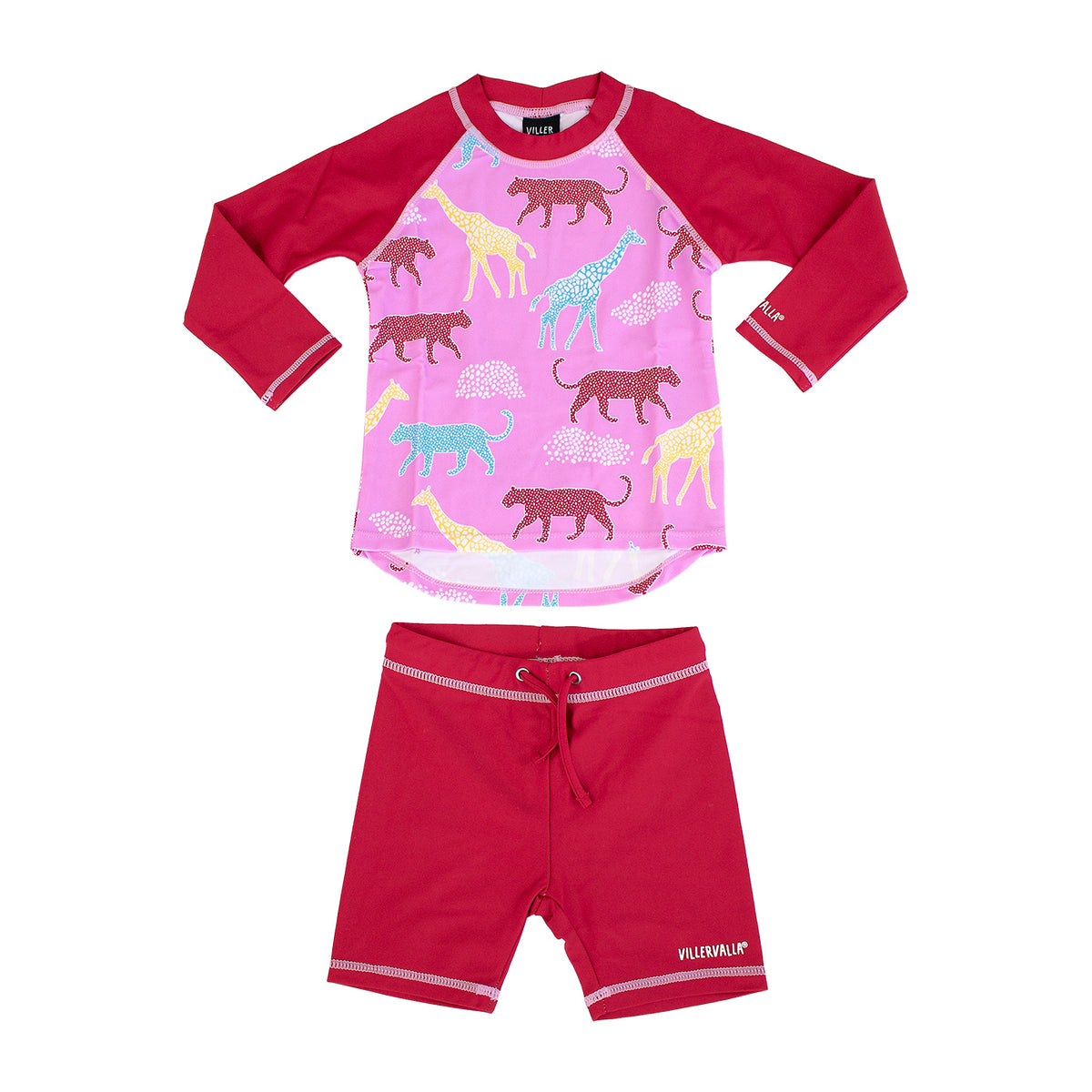 Villervalla UV Set Top & Shorts Swimwear - Blossom/Tango