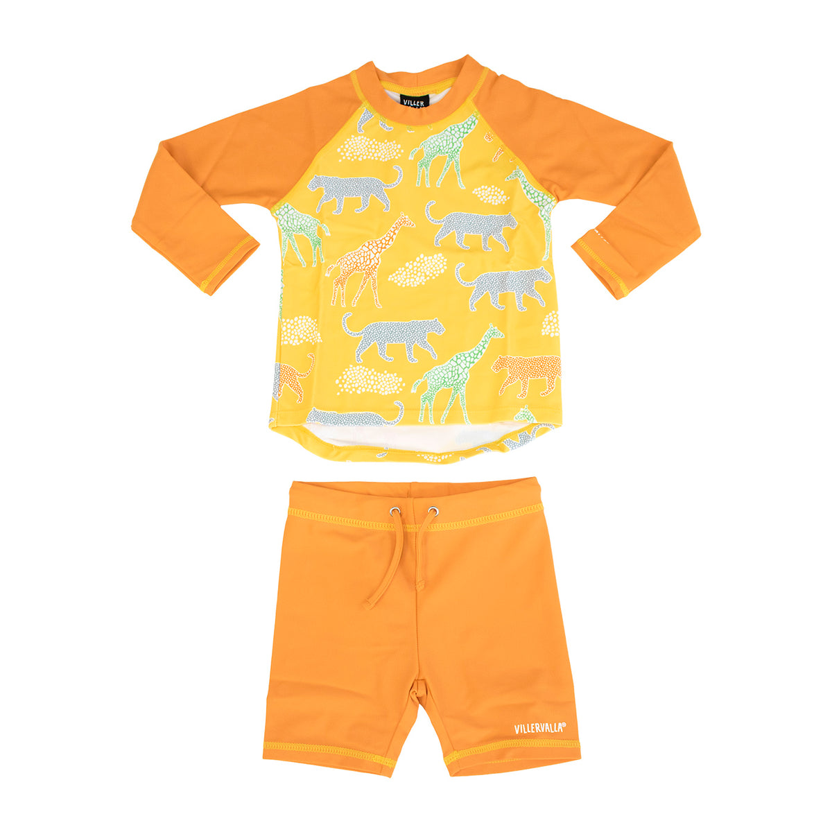 Villervalla UV Set Top & Shorts Swimwear - Maize/Tangerine