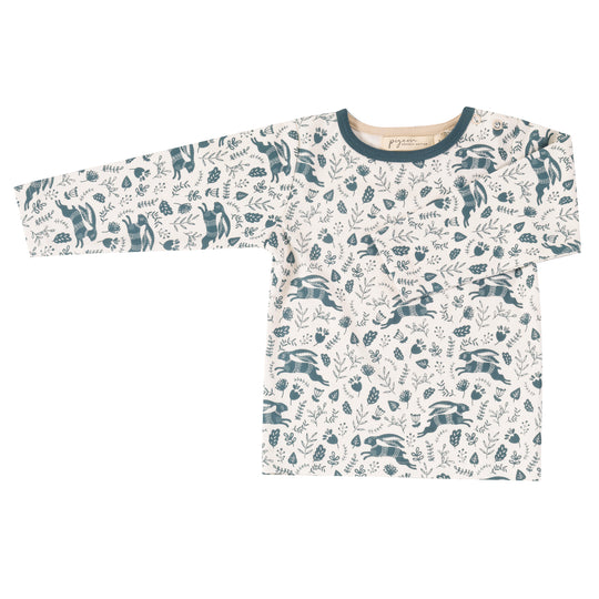 Pigeon Long Sleeve Top Hares - Teal