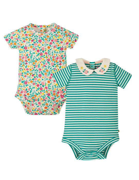 Frugi Pretty Collar Bodies - Flower (2 Pack Multipack)