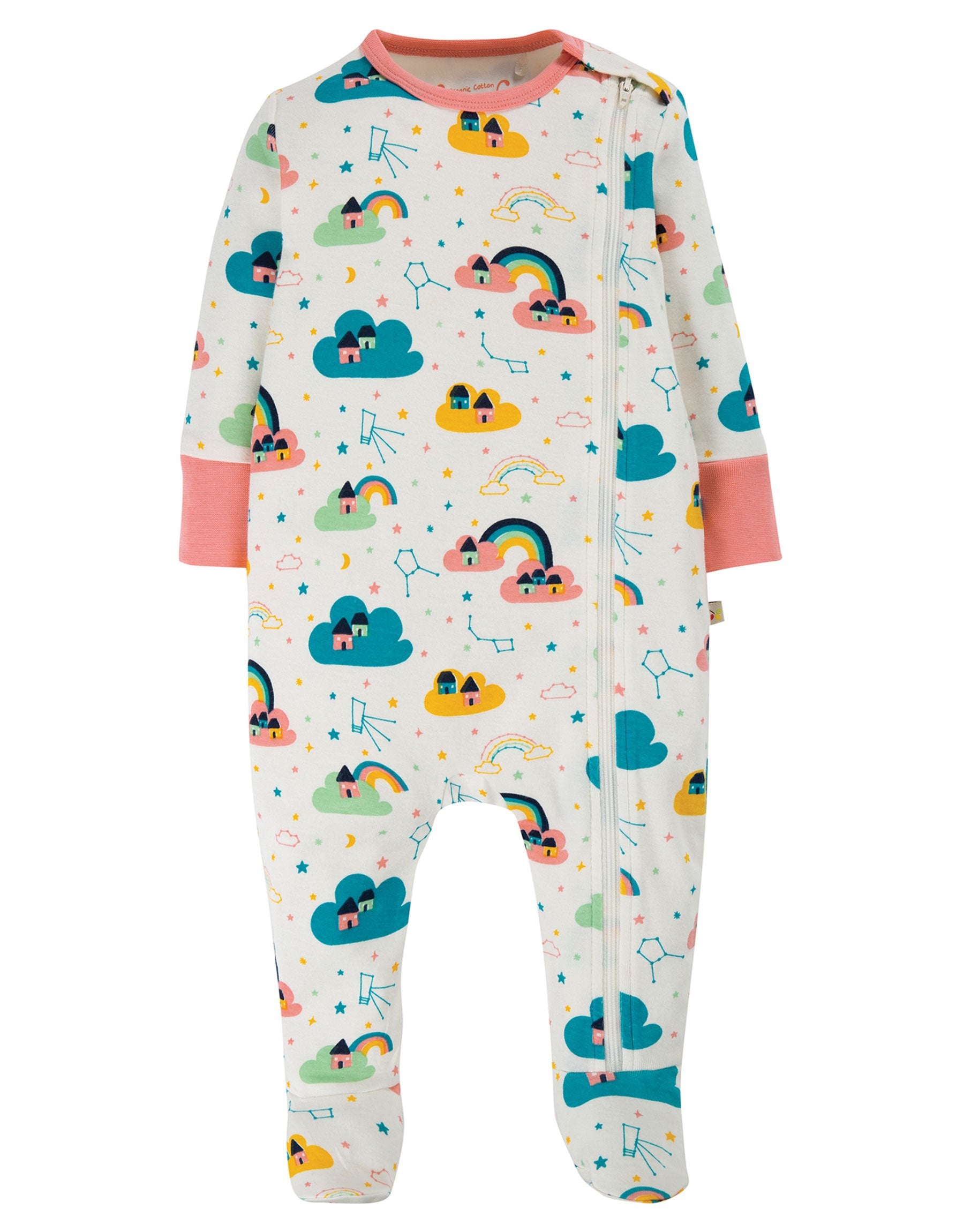 New Release Frugi Zipped Babygrow Above The Stars - The Thrifty Stork