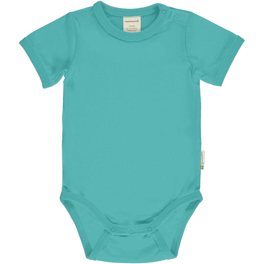 Maxomorra Body Short Sleeve - Solid Aqua