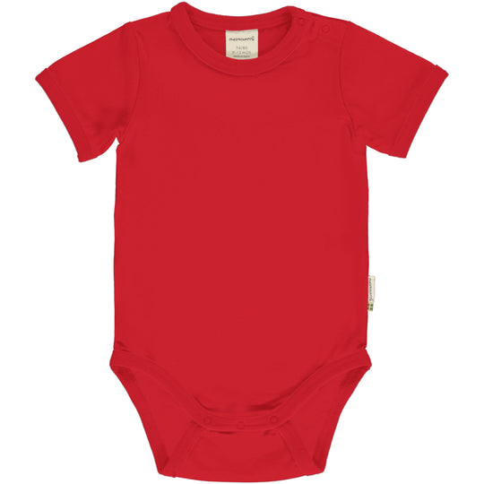 Maxomorra Body Short Sleeve - Solid Ruby