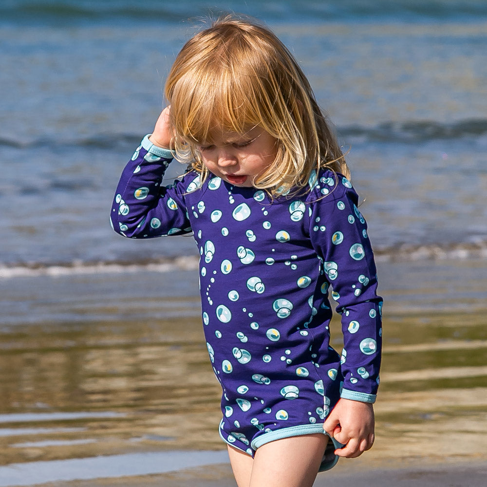 Coddi & Womple Baby Body Suit Long Sleeve - Bubble Bubble Navy
