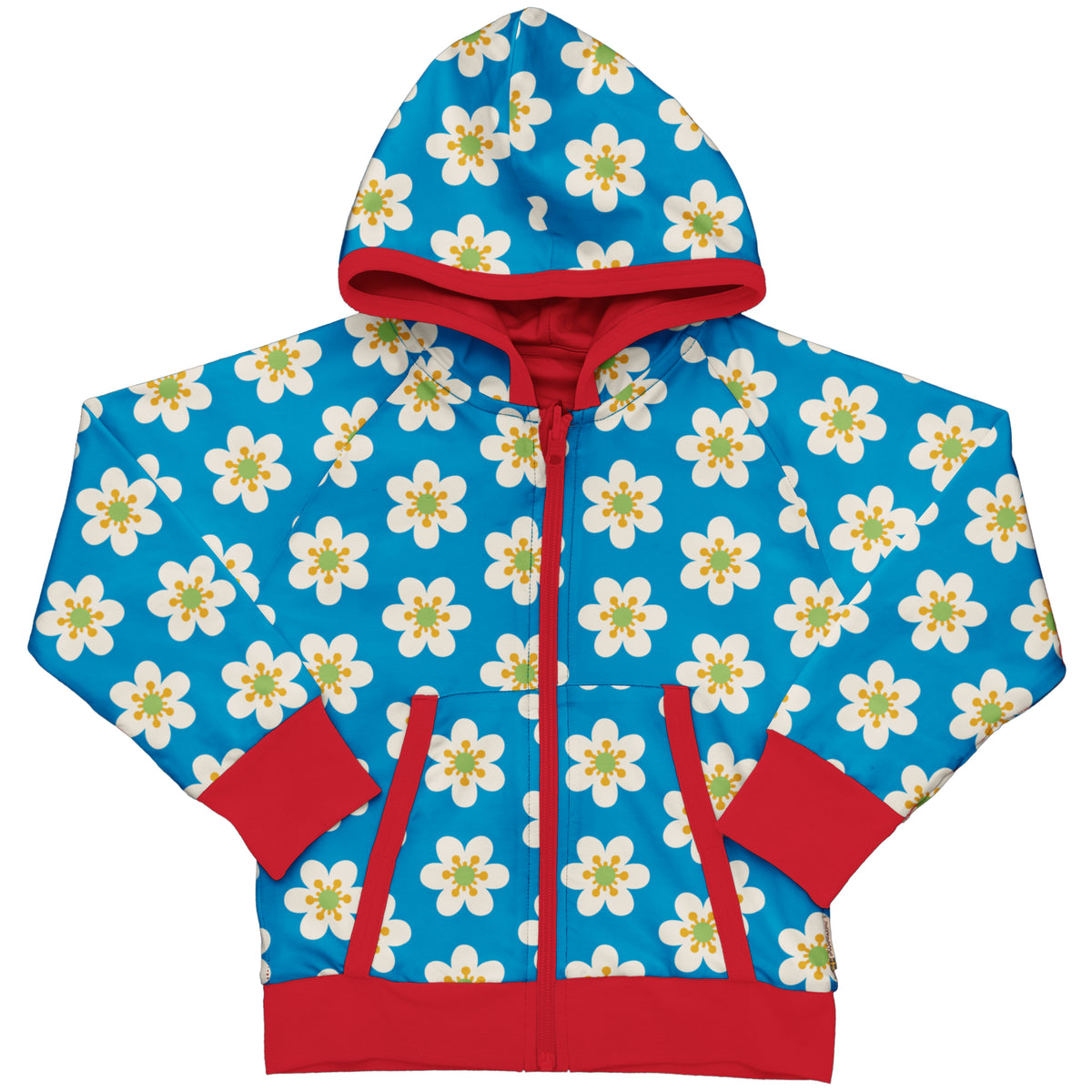 Maxomorra Cardigan Hood Reversible - Anemone
