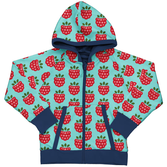 Maxomorra Cardigan Hood Reversible - Raspberry