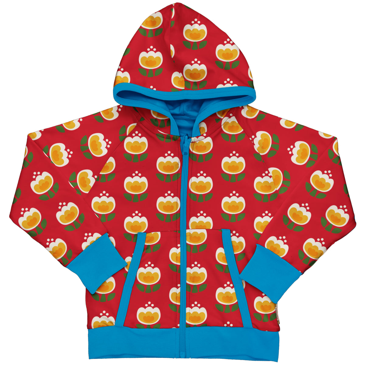 Maxomorra Cardigan Hood Reversible - Tulip