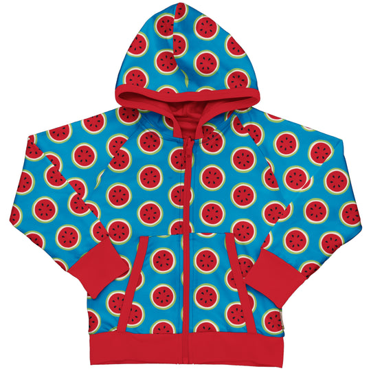 Maxomorra Cardigan Hood Reversible - Watermelon