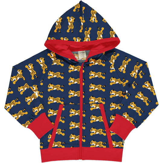 Maxomorra Cardigan Hood Sweat - Cheetah