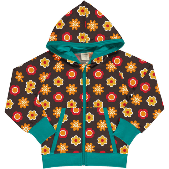 Maxomorra Cardigan Hood Sweat - Flower