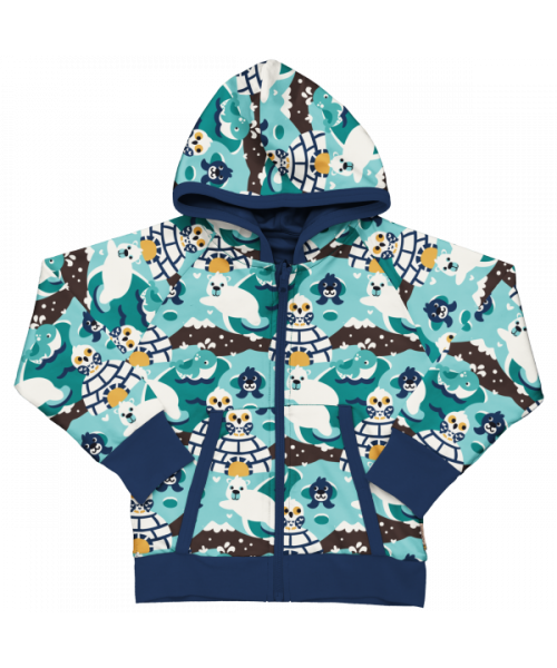 Maxomorra Cardigan Hood Reversible - Arctic World