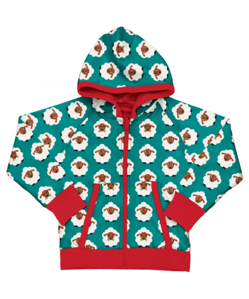Maxomorra Cardigan Hood Reversible - Farm Sheep