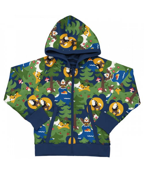 Maxomorra Cardigan Hood Reversible - Nordic Wild
