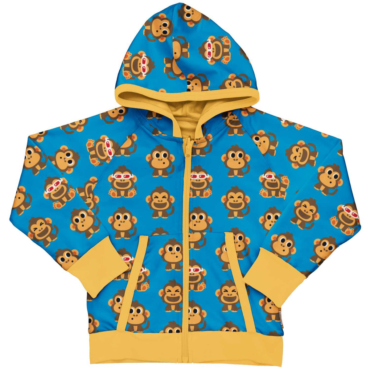 Maxomorra Cardigan Hood Reversible - Party Monkey