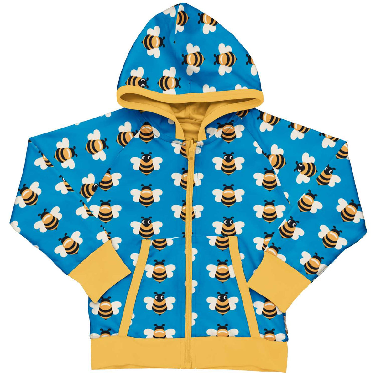 Maxomorra Cardigan Hood Reversible - Picnic Bee