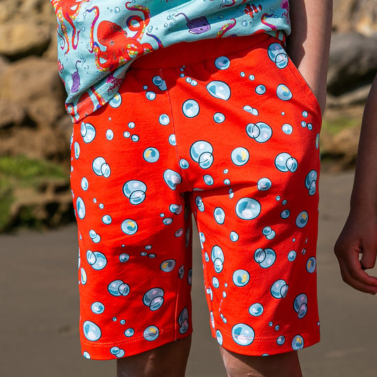 Coddi & Womple Kids Jungle Shorts - Bubble Bubble Orange