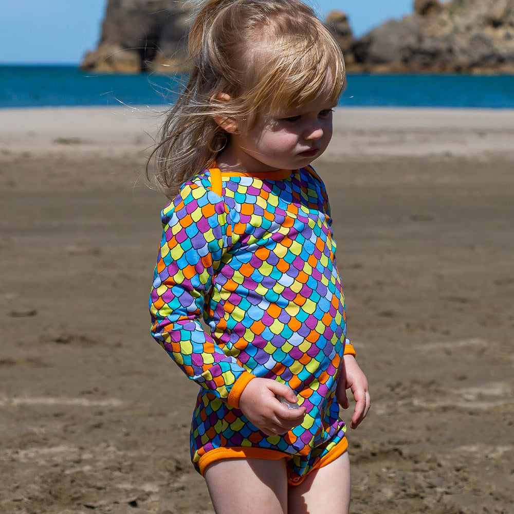 Coddi & Womple Baby Body Suit Long Sleeve - Rainbow Scales