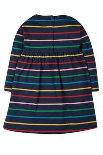 New Release Frugi Antonia Dress Indigo Rainbow Stripe - Very Limited Stock - The Thrifty Stork