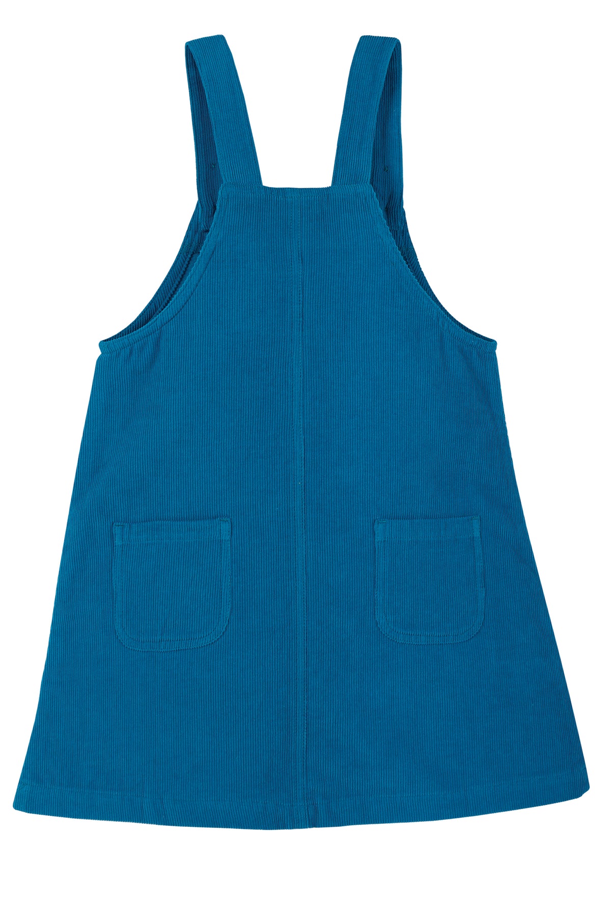 Frugi Mikko Dungarees Dress Sleeveless - Loch Blue/Birds