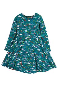 Frugi Sofia Skater Dress Long Sleeve - Cosmic Wave