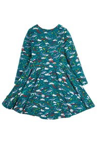Frugi Sofia Skater Dress Long Sleeve - Cosmic Wave
