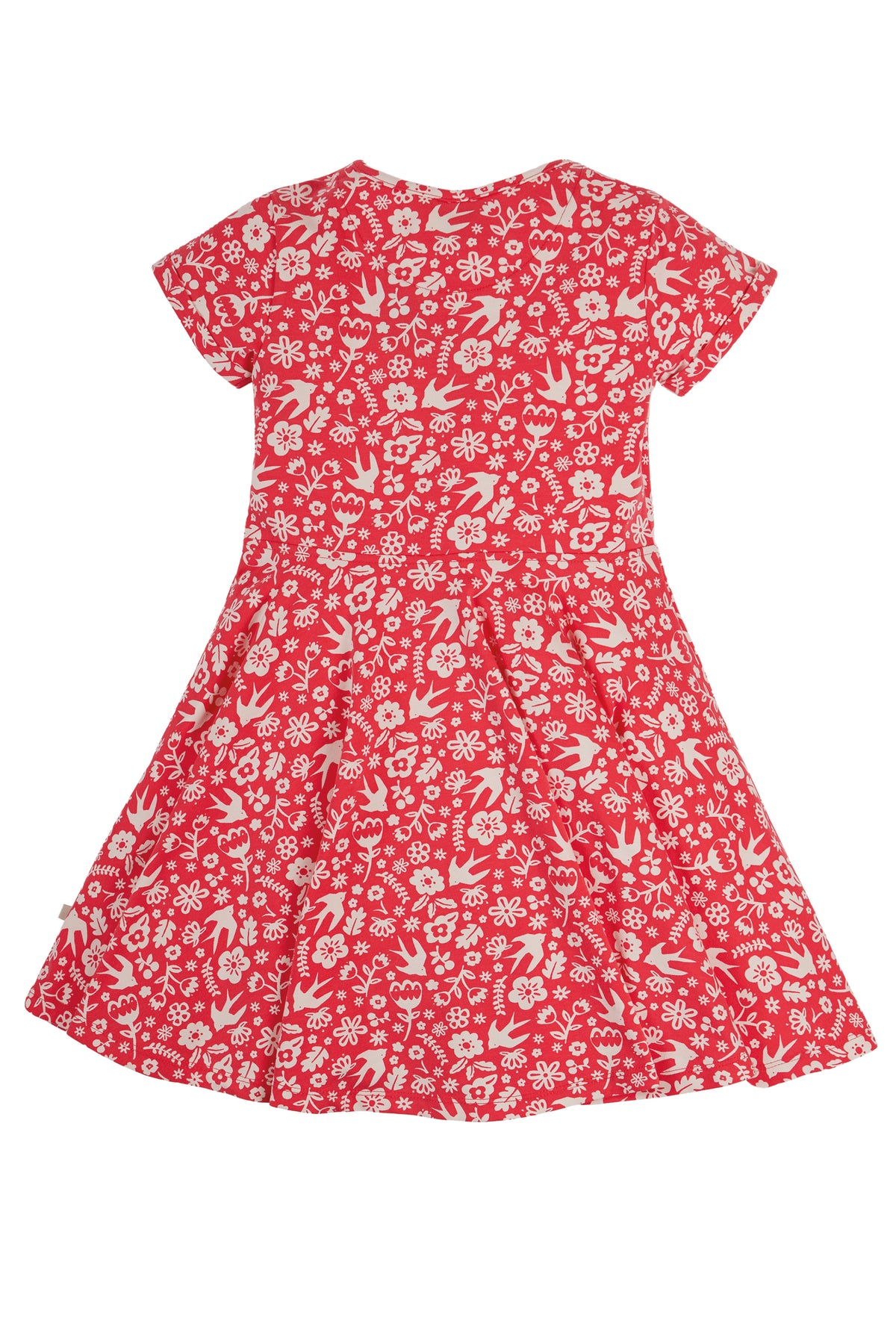 Frugi Spring Skater Dress Short Sleeve - Watermelon Bloom