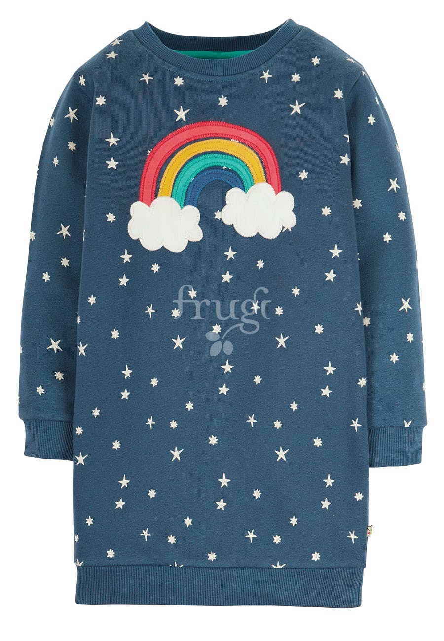 Frugi Eloise Jumper Dress Long Sleeve - Abisko Stars/Rainbow