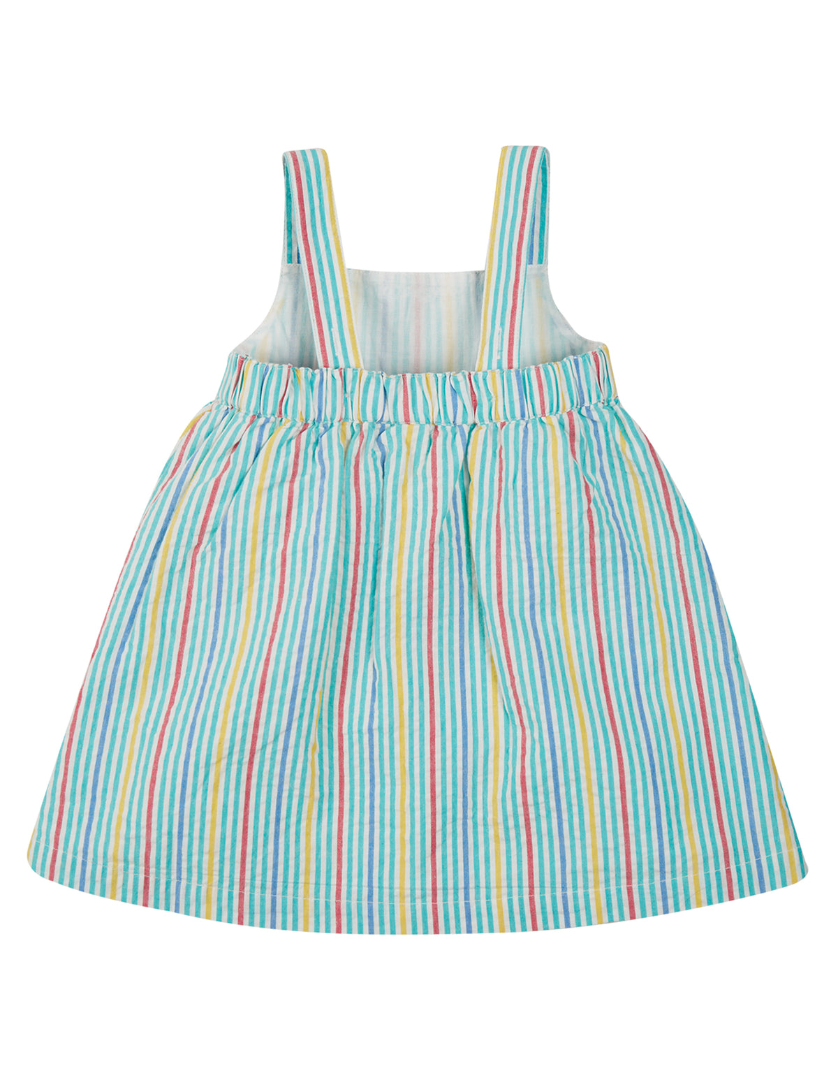 Frugi Alma Summer Dress Sleeveless - Multi Stripe/Parakeet