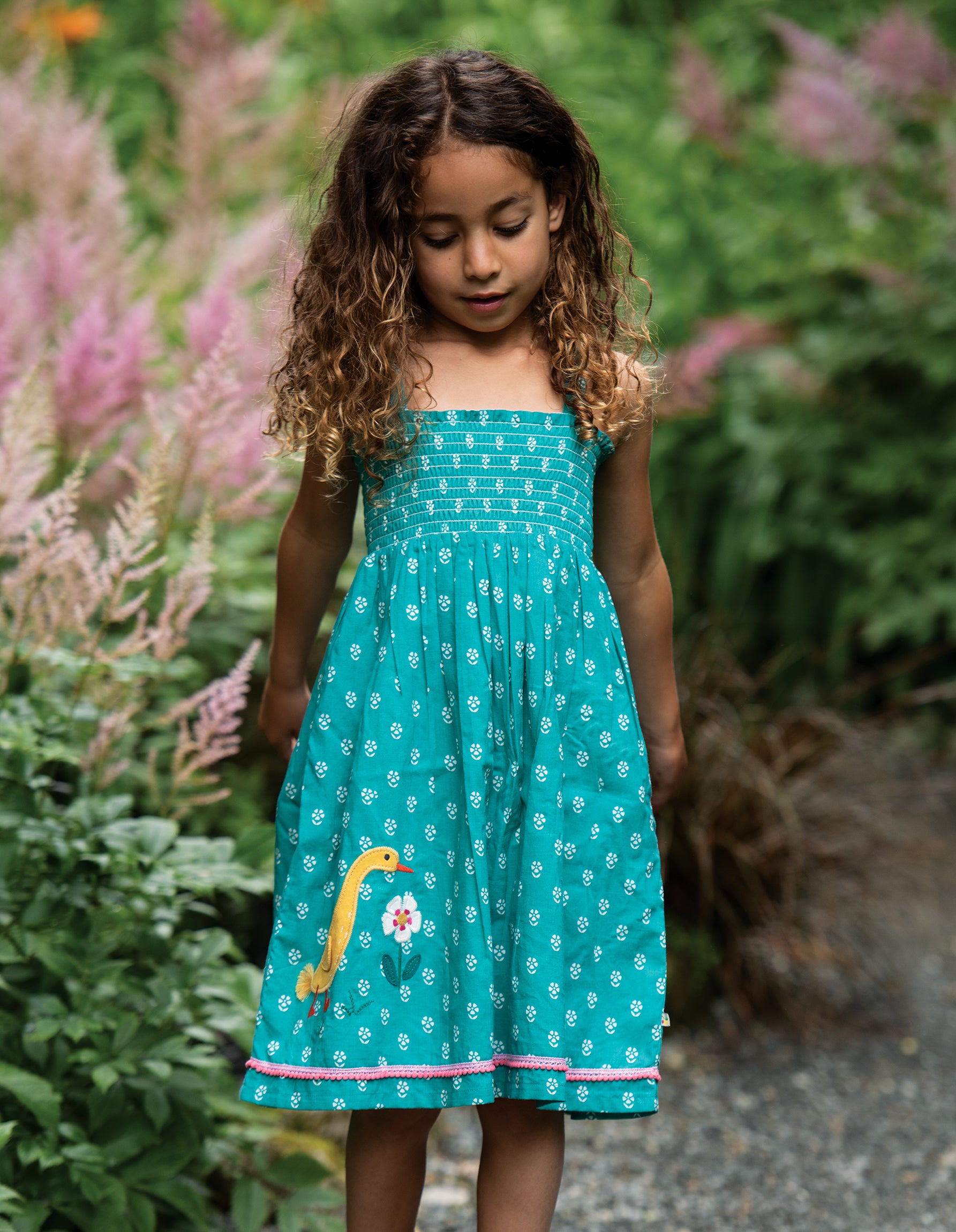 Frugi, Cora Skirt Dress, Jasmine/Ducks