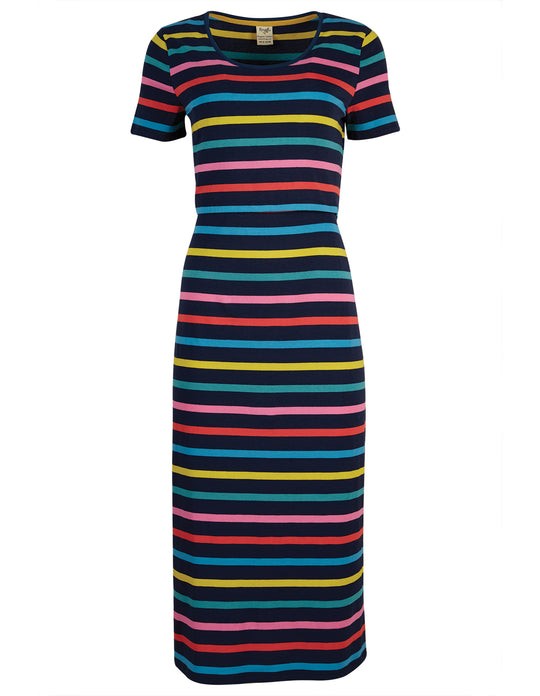 Frugi Adult Melanie Dress - India Ink Stripe