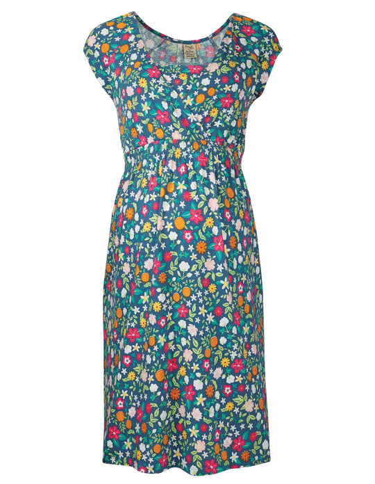 Frugi Spring Smocked Dress Sleeveless- Flower Valley