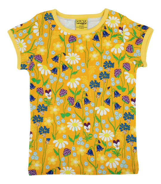 DUNS Sweden Short Sleeve Top - Midsummer Flowers Yellow