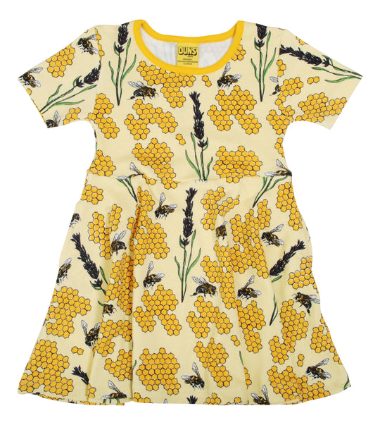 DUNS Sweden Short Sleeve Skater Dress Bee - Yellow