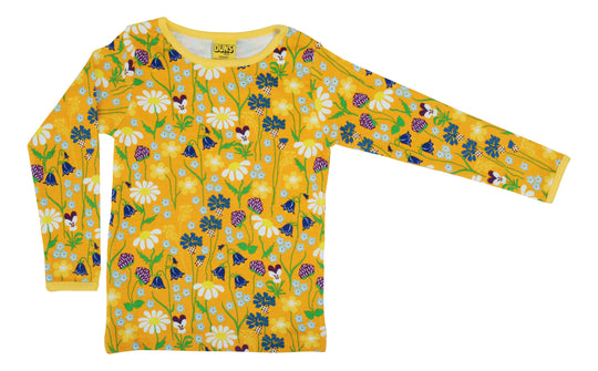 DUNS  Sweden Long Sleeve Top - Midsummer Flowers Yellow