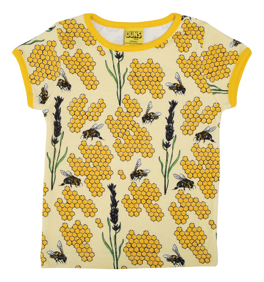 DUNS Sweden Short Sleeve Top Bee - Yellow