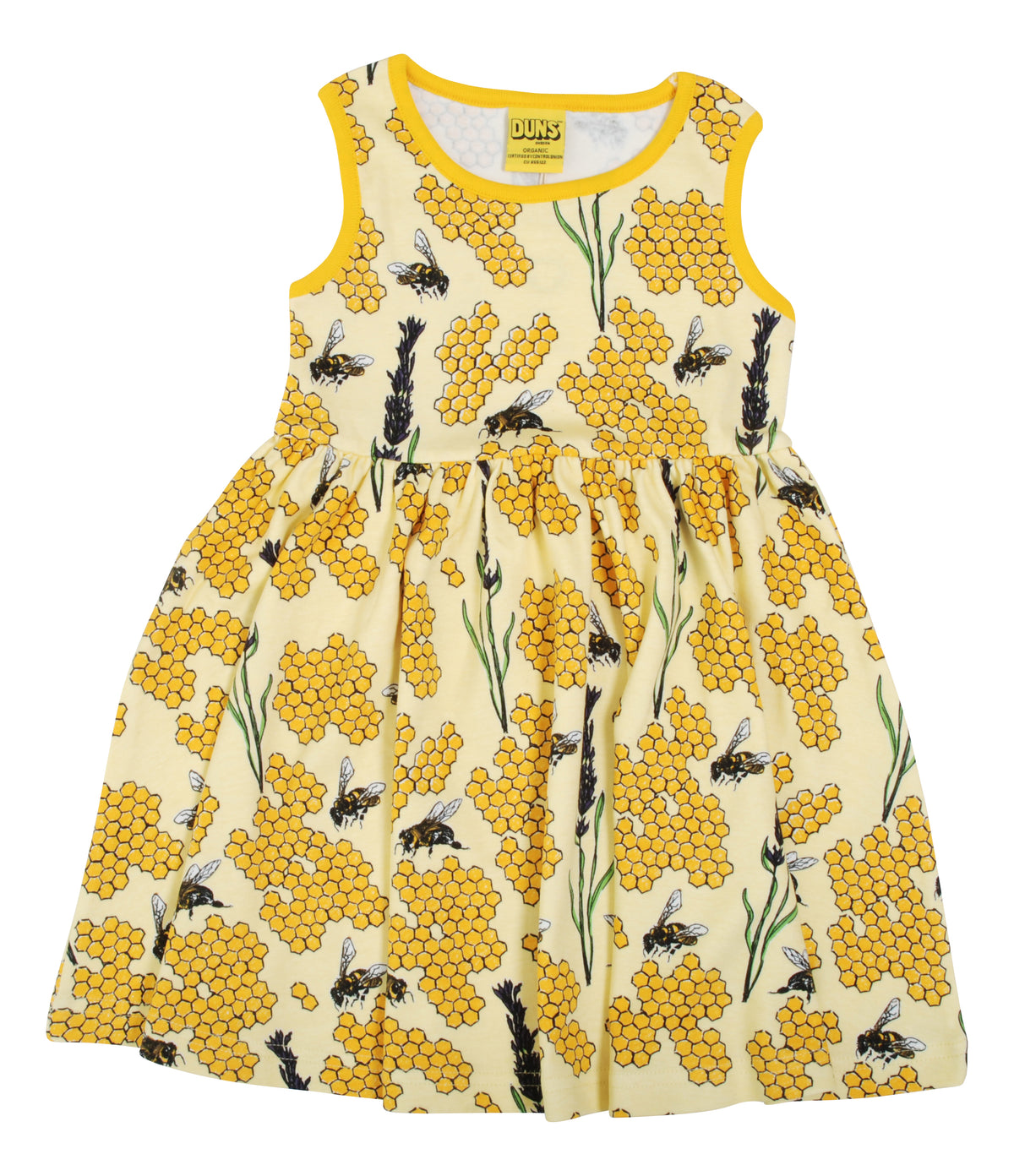 DUNS Sweden Dress With Gathered Skirt Sleeveless - Bee Yellow